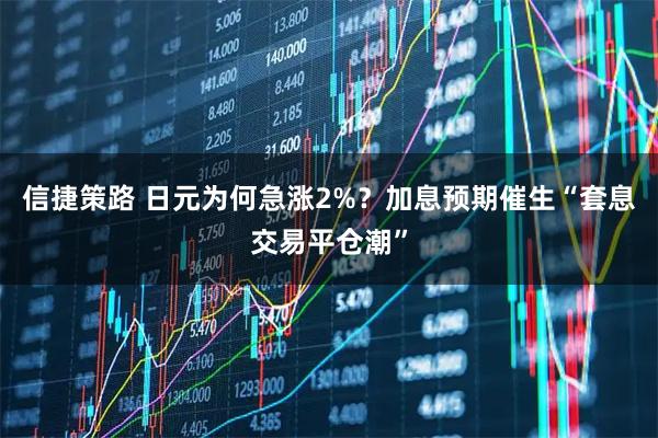 信捷策路 日元为何急涨2%？加息预期催生“套息交易平仓潮”